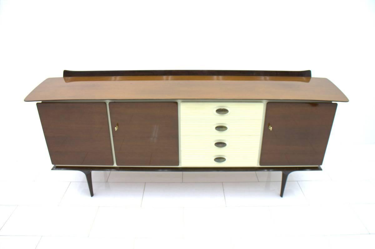 Mahogany and Brass Sideboard, Germany 1950s In Good Condition In Frankfurt / Dreieich, DE