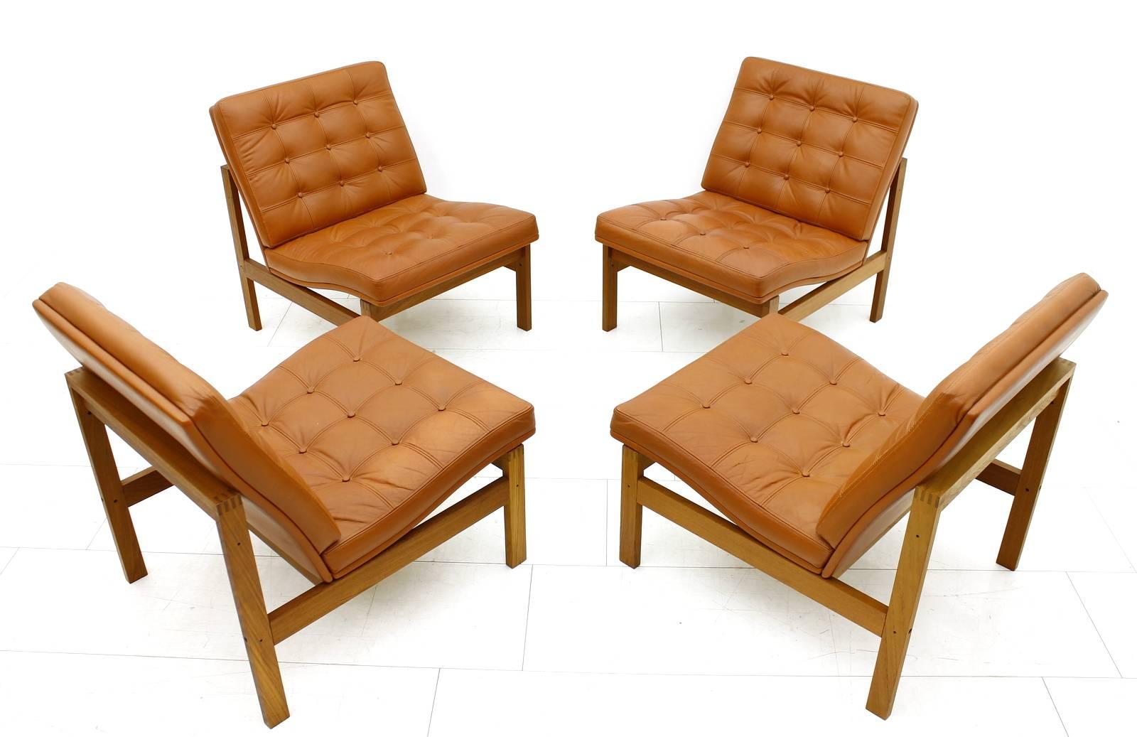 Set of Four Lounge Chairs by France and Son, Denmark, 1962 In Good Condition For Sale In Frankfurt / Dreieich, DE