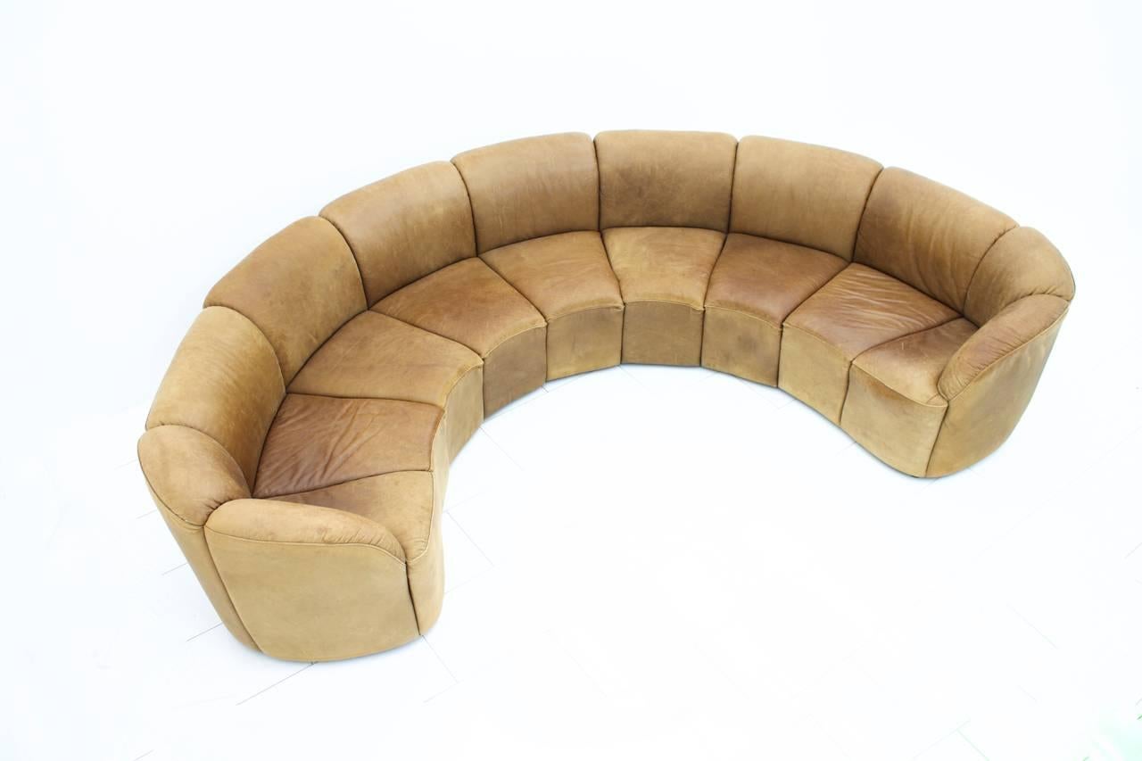 Mid-Century Modern Leather Lounge Sofa by Walter Knoll, 1960s