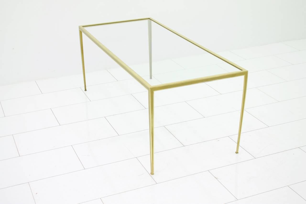 Mid-20th Century Brass and Glass Coffee Table by Vereinigte Werkstätten, Germany 1960s For Sale