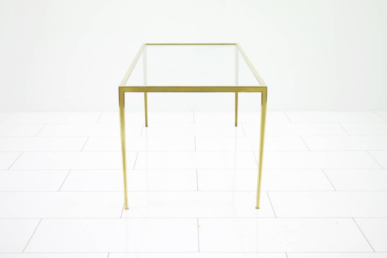 Brass and Glass Coffee Table by Vereinigte Werkstätten, Germany 1960s For Sale 1