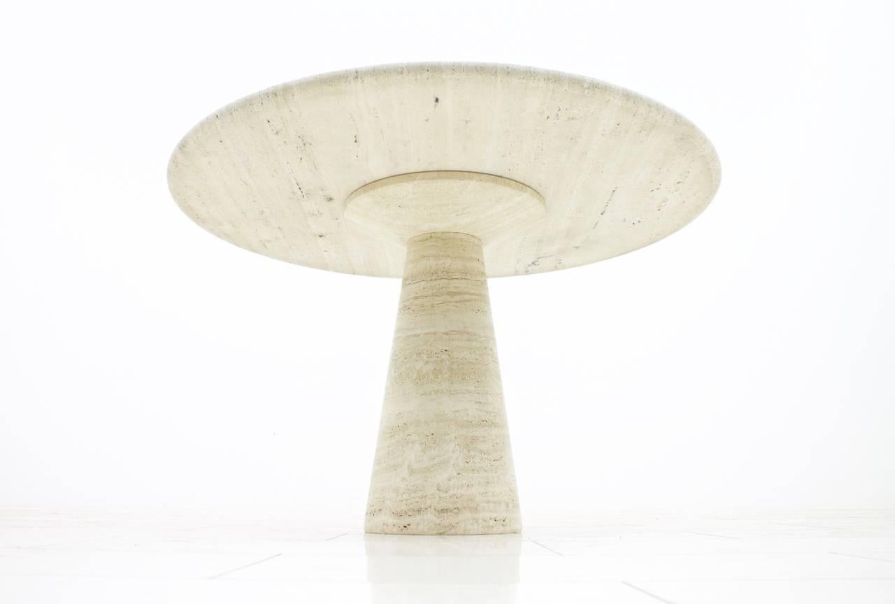 Travertine Dining Table Attributed to Angelo Mangiarotti, Italy, 1970s In Excellent Condition In Frankfurt / Dreieich, DE