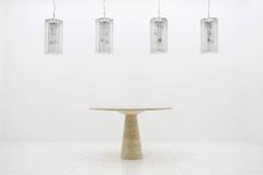 Large Doria Ice Glass Pendants Germany 1960s Chandelier