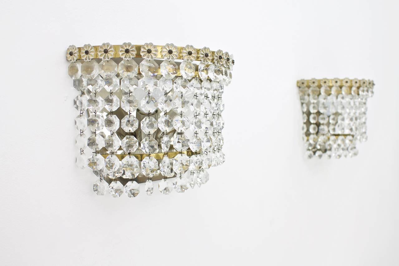 Mid-Century Modern Offer for Jane: Pair of Bakalowits Austria Wall sconces Crystal Glass 1960s
