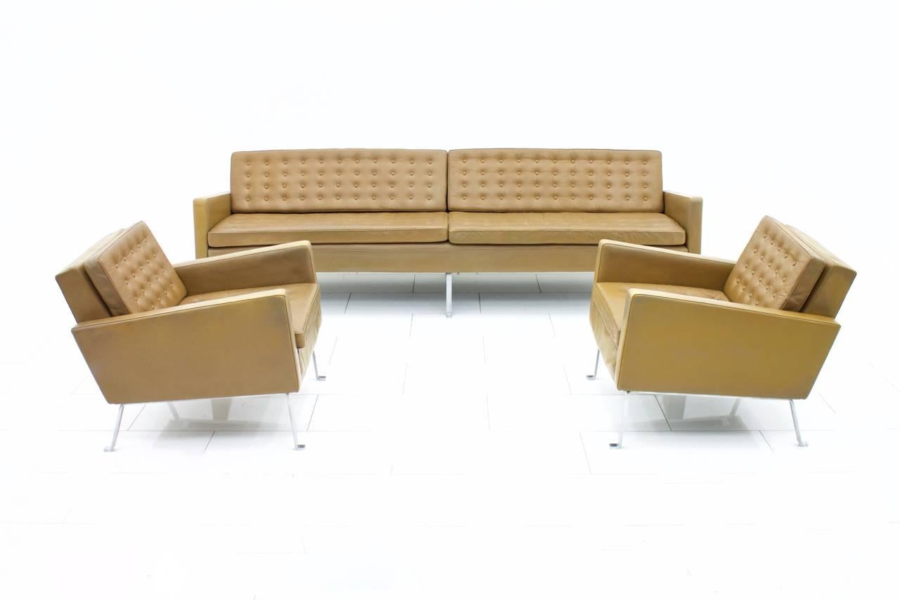 Roland Rainer Leather and Chrome Sofa Austria 1956 Model 462S 2