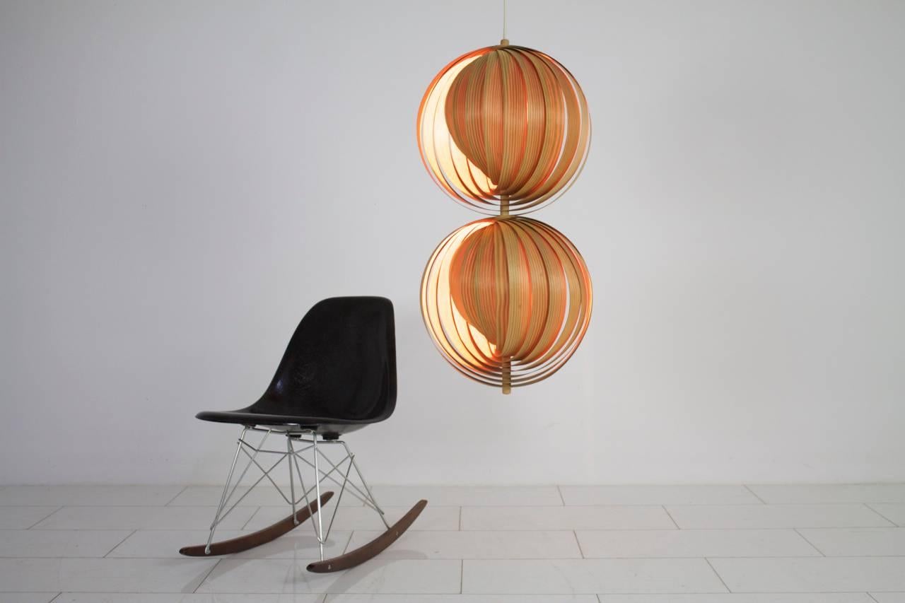 Hans Agne Jakobsson Wood Moon Lamp, 1960s In Excellent Condition In Frankfurt / Dreieich, DE