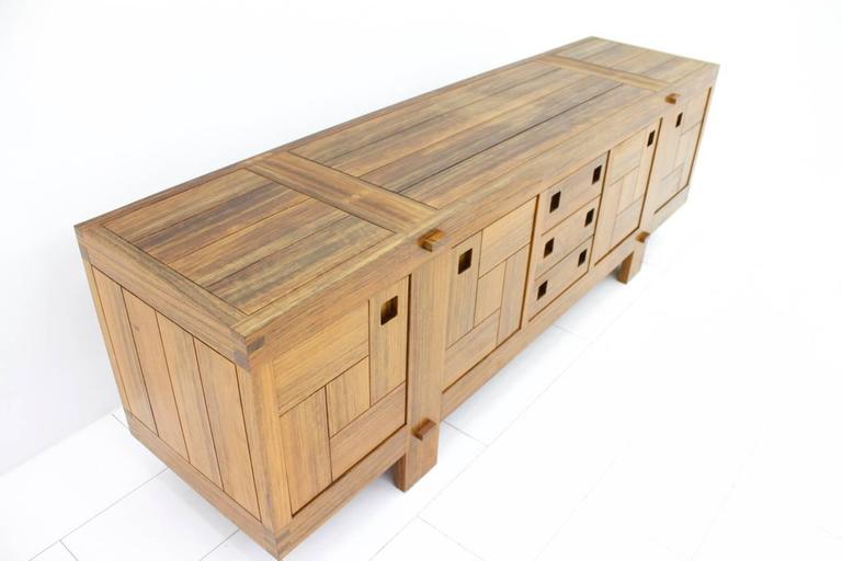 Fantastic Sideboard in African Amazaque Wood, circa 1960s at 1stDibs