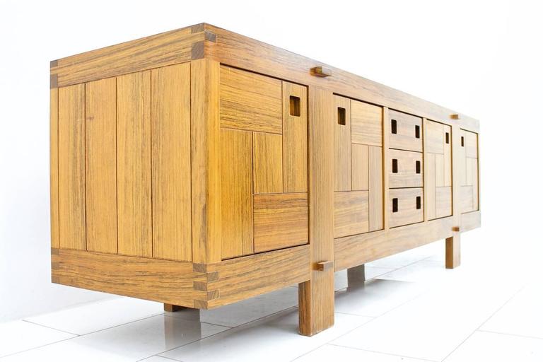 Fantastic Sideboard in African Amazaque Wood, circa 1960s at 1stDibs