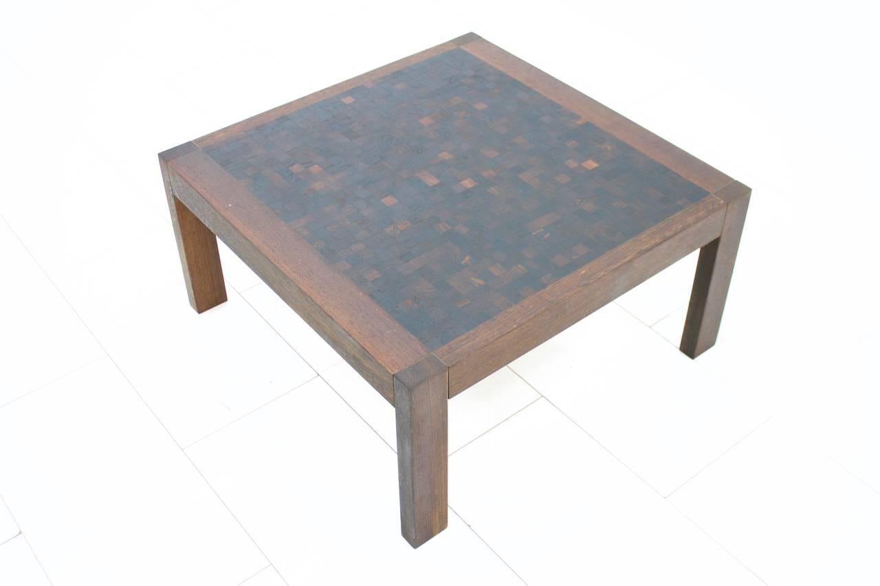 Mid-Century Modern Dieter Waeckerlin Mosaic Coffee Table in Wenge, Switzerland, 1960s For Sale