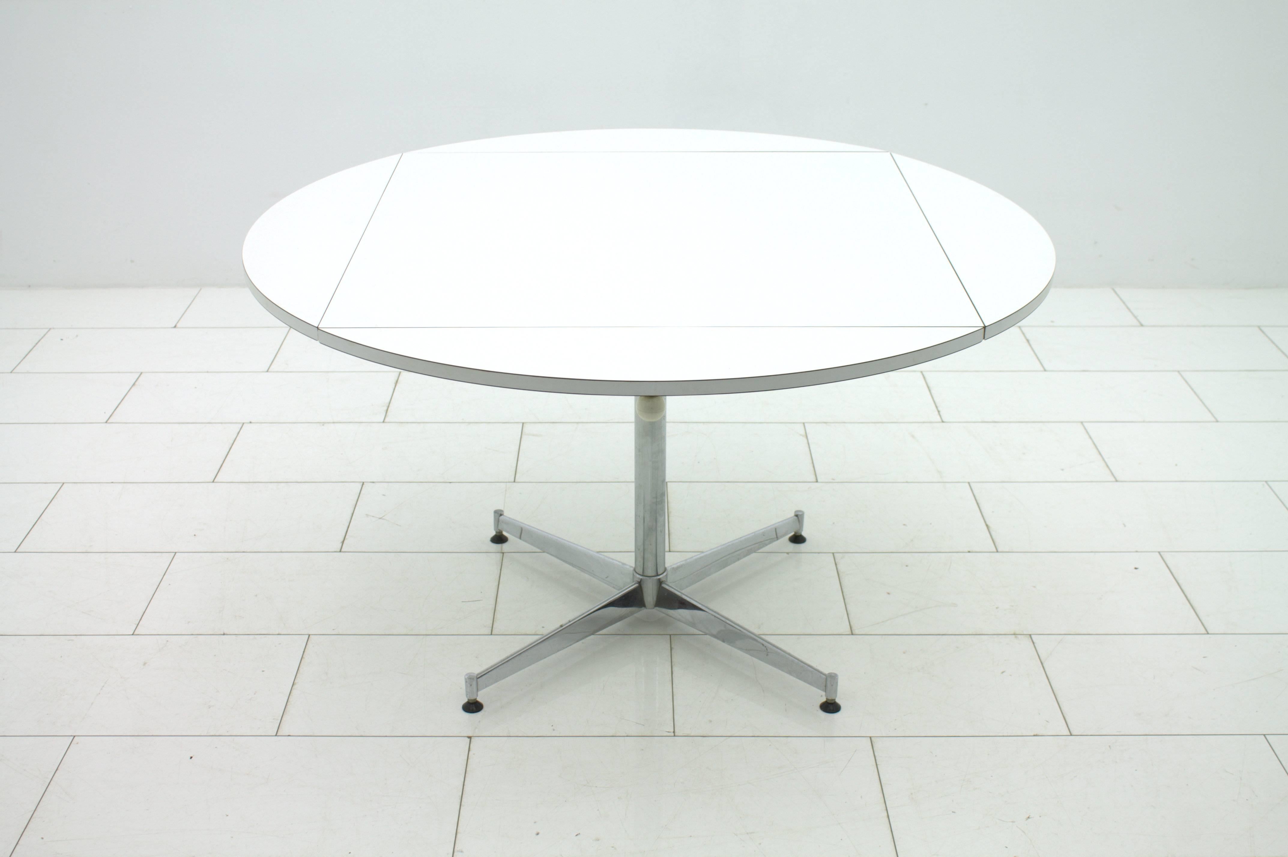 European Square or Round Dining Table, Conversion Table, Drop-Leaf Table, 1960s For Sale