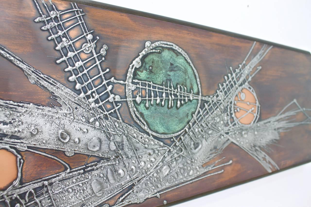 Copper panel wall sculpture signed with JUNG 78.

Very good condition.

Worldwide shipping.