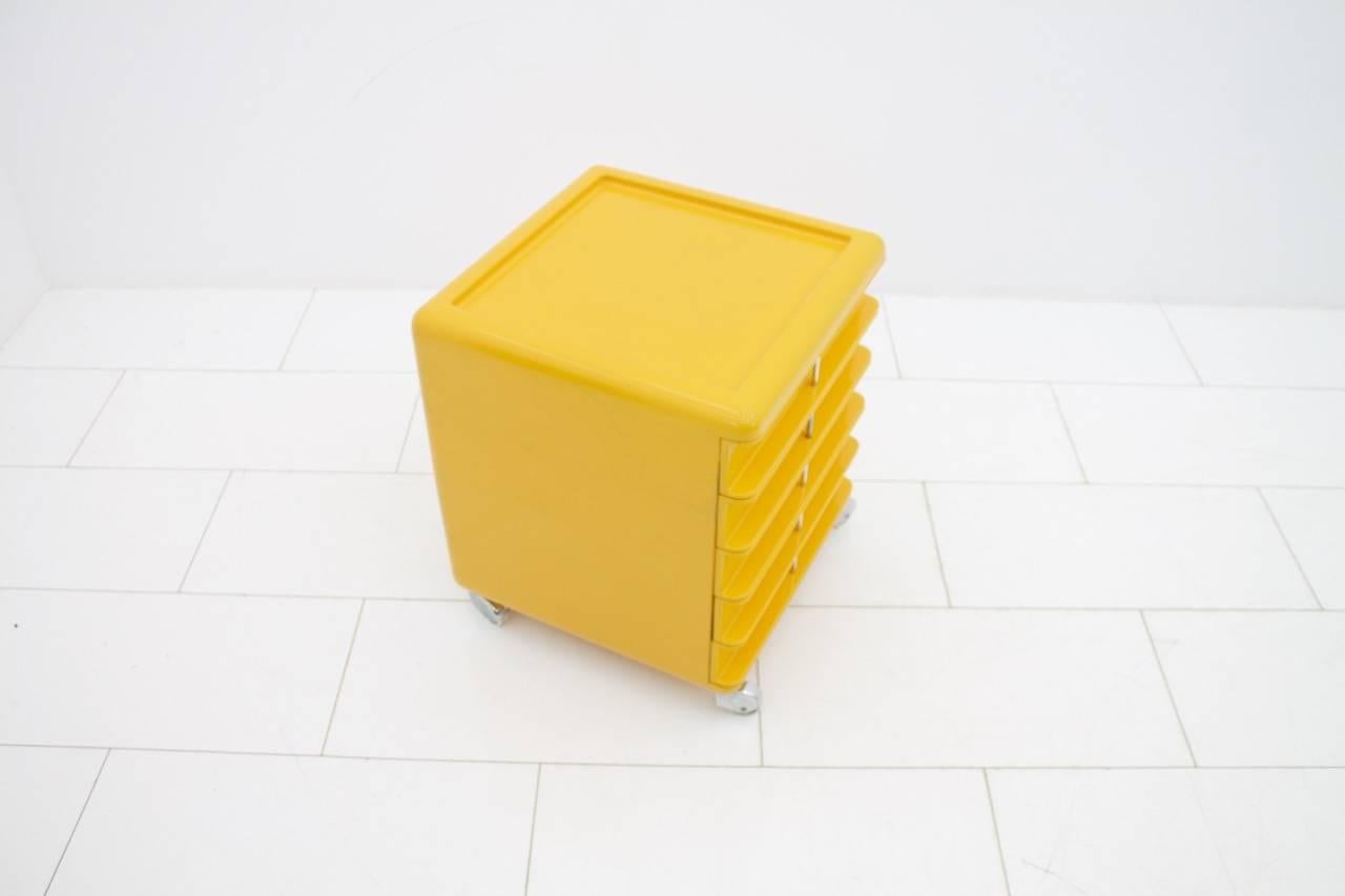 Late 20th Century Yellow Office Pedestal from the 1970s