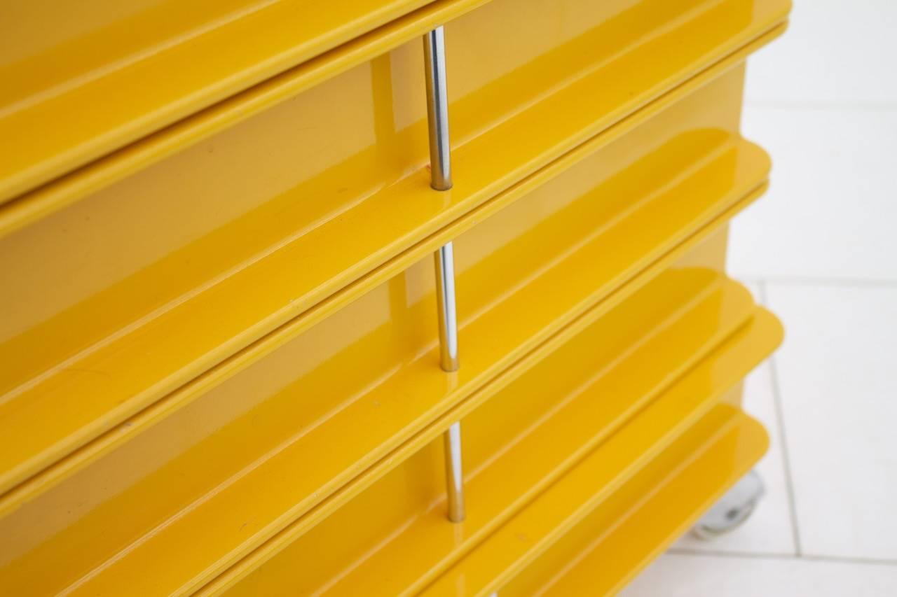 Mid-Century Modern Yellow Office Pedestal from the 1970s