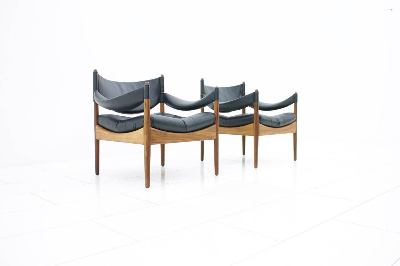 Danish Pair of Lounge Chairs by Kristian Solmer Vedel, Denmark, 1963