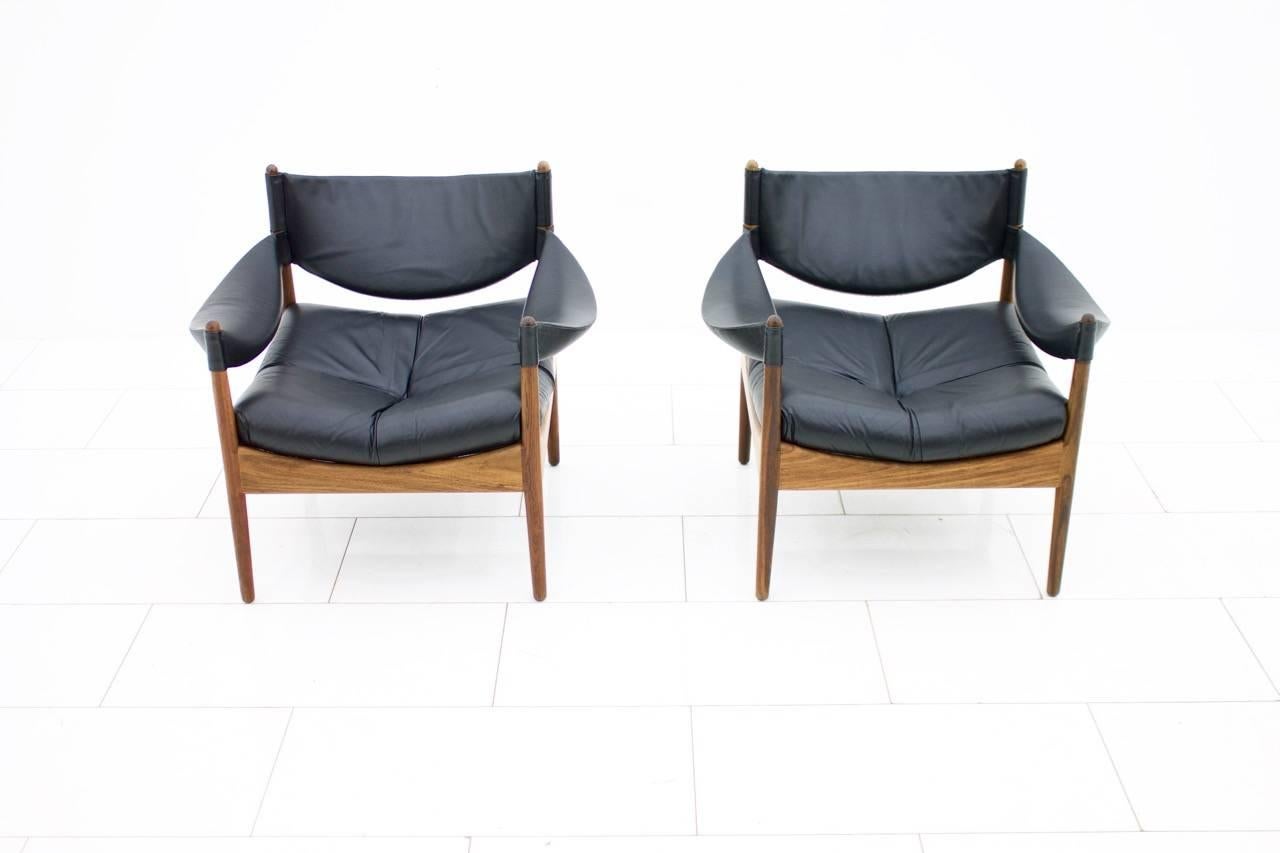 Pair of Lounge Chairs by Kristian Solmer Vedel, Denmark, 1963 In Good Condition In Frankfurt / Dreieich, DE