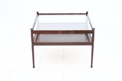 Skandinavischer Couchtisch aus Glas und Holz, 1960er Jahre