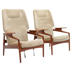 Pair of Danish Teak Lounge Chairs by John Boné, 1960s