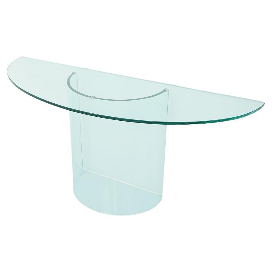 Glass Console Table Desk by Gallotti & Radice Milano, Italy For Sale