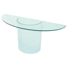 Glass Console Table Desk by Gallotti & Radice Milano, Italy