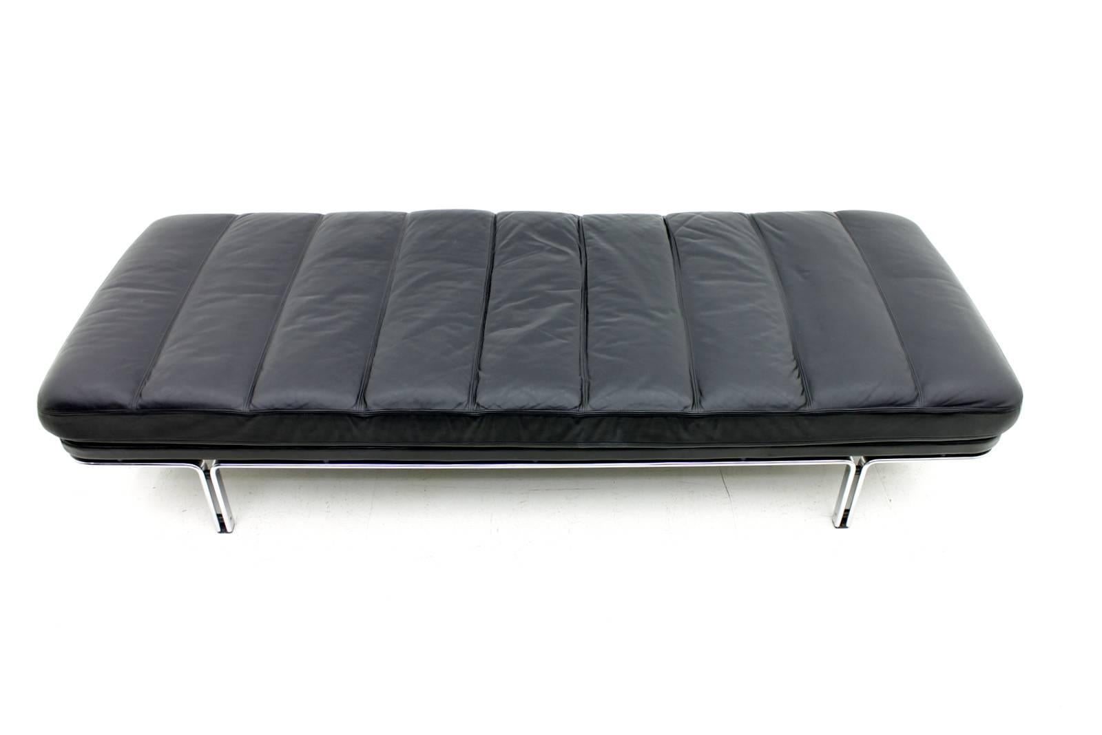 German Leather and Steel Daybed by Horst Bruning, Kill International, 1968