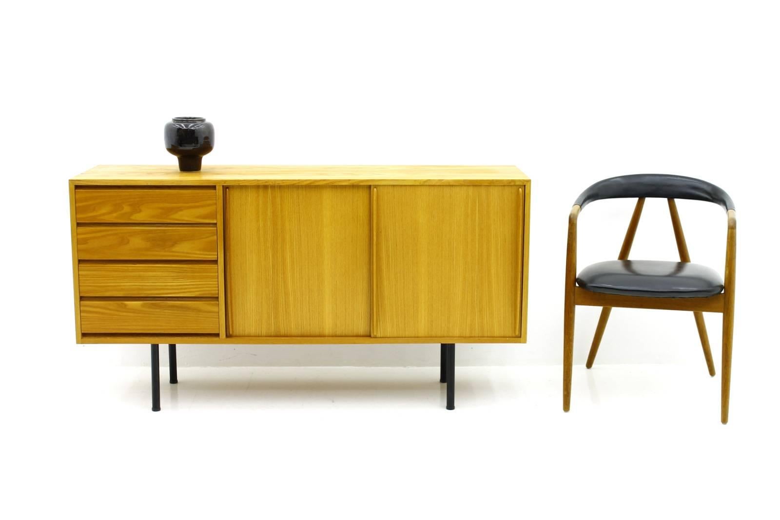 Mid-20th Century Rare Pair of Ashwood Sideboard by Ollie Borg, Asko Finland, 1950s