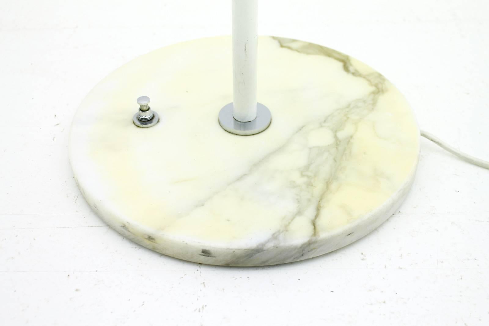 Stilnovo Floor Lamp with Carrara Marble and Chrome, Italy 1960s 2