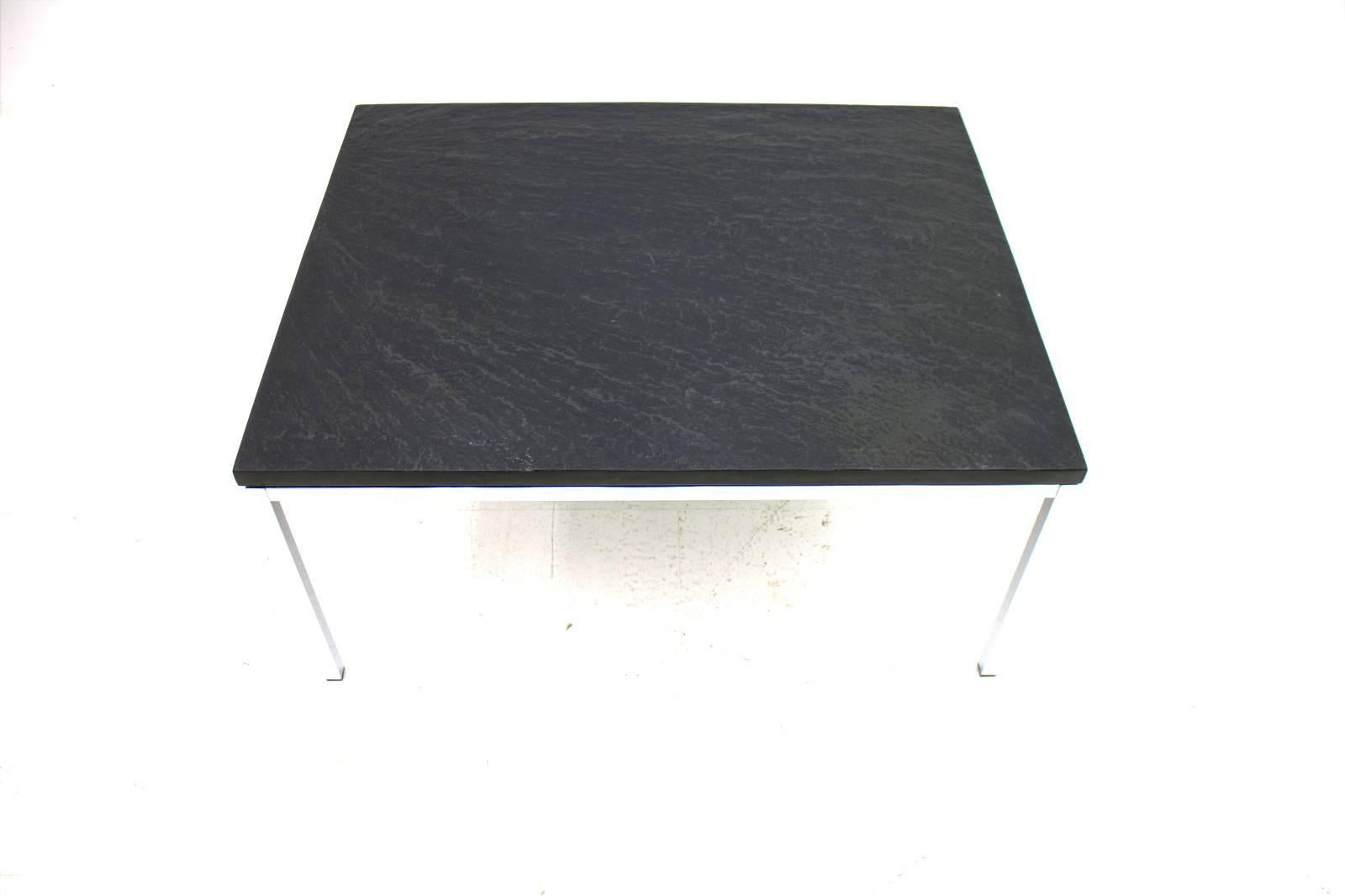 Coffee Table with a Slate Top and Chrome Base 1960s
Very good condition.
 
Worldwide shipping.