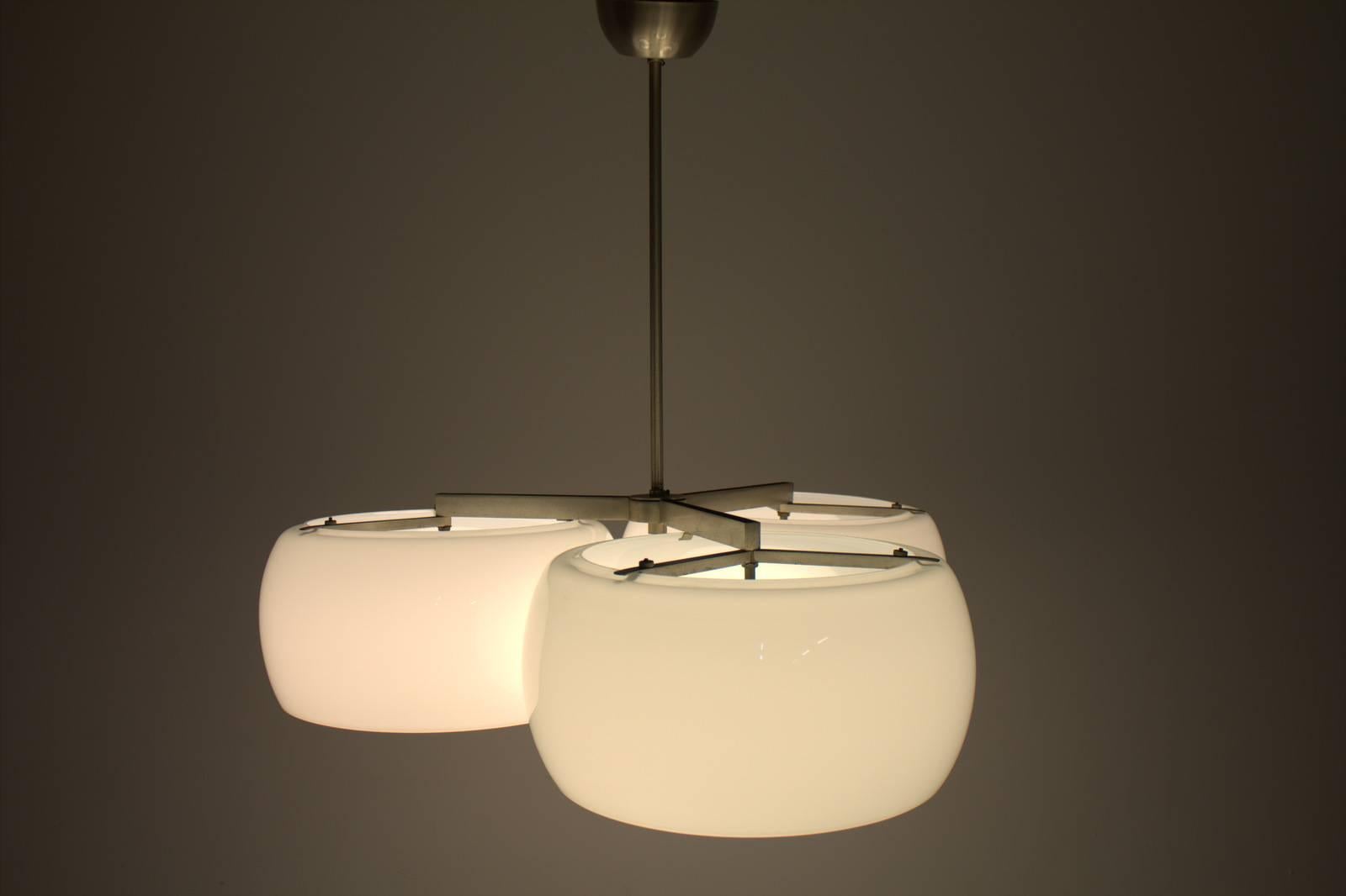 Mid-Century Modern Vico Magistretti Triclinio Glass Chandelier, Artemide, 1961