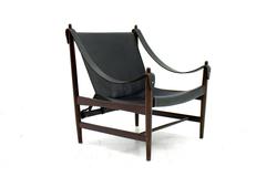 Scandinavian Lounge Chair, Mahogany and Leather, 1960s