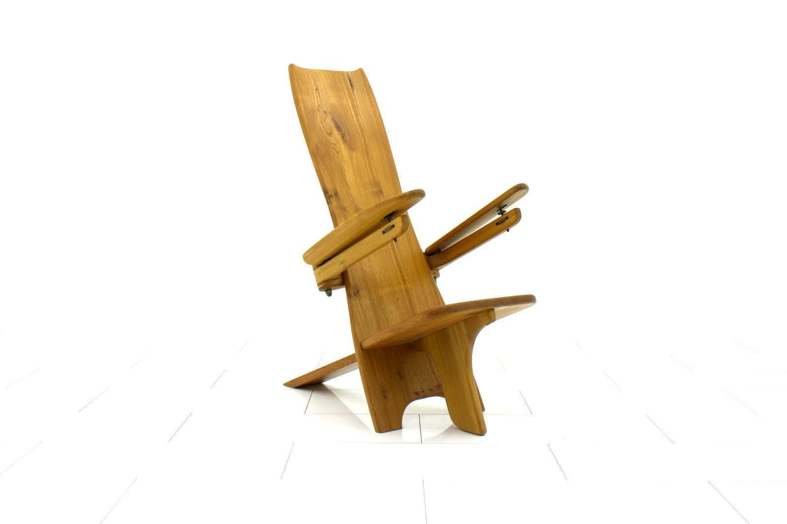 Sculptural Wood Chair, Side Chair, Finland, 1970s 1