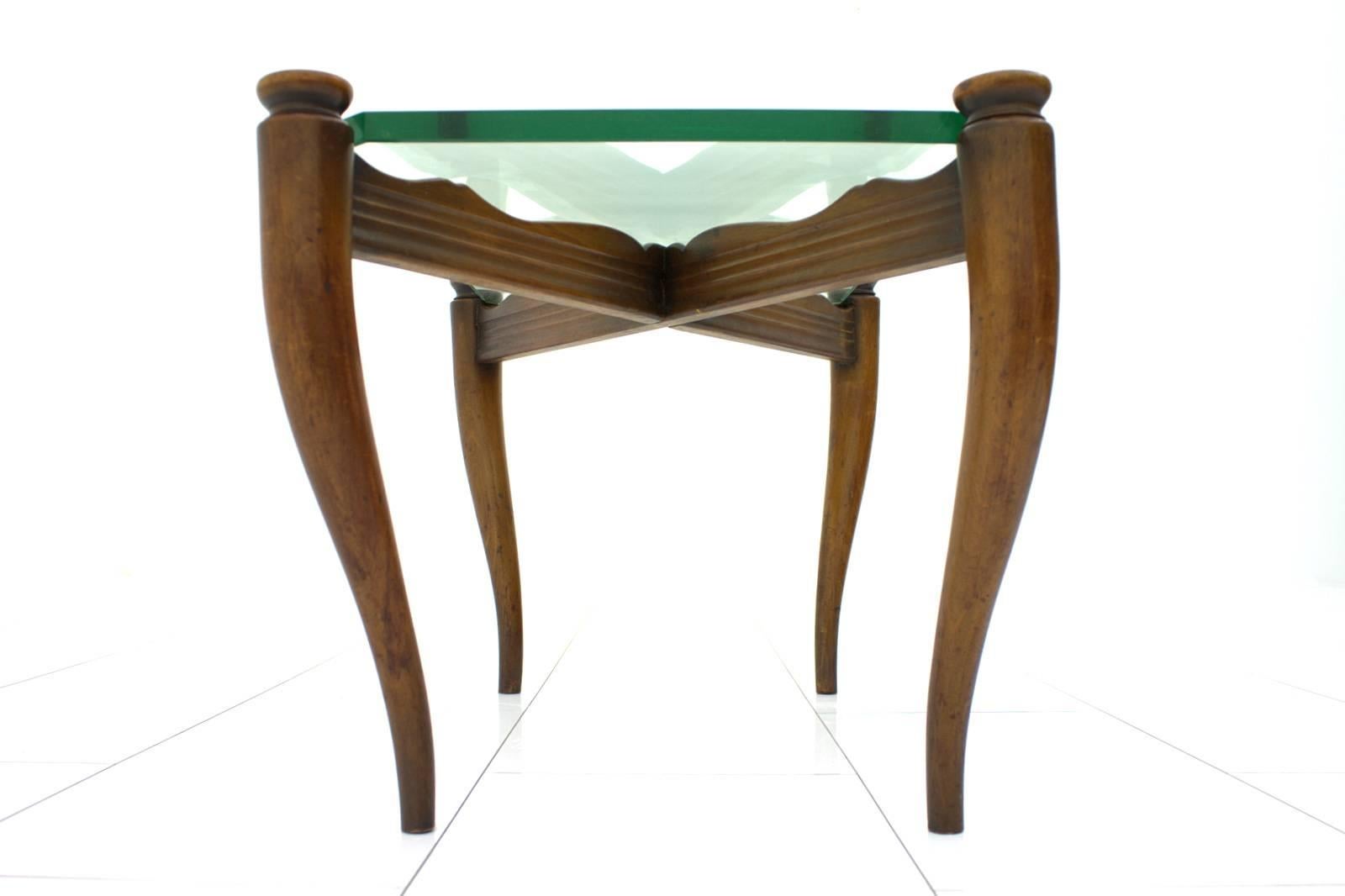 Nice Coffee Table Wood and Glass, Italy, 1950s For Sale 1