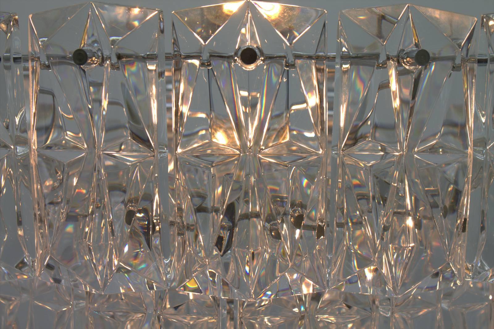 Late 20th Century Large Four Tiers Crystal Glass Chandelier by Kinkeldey, 1970s