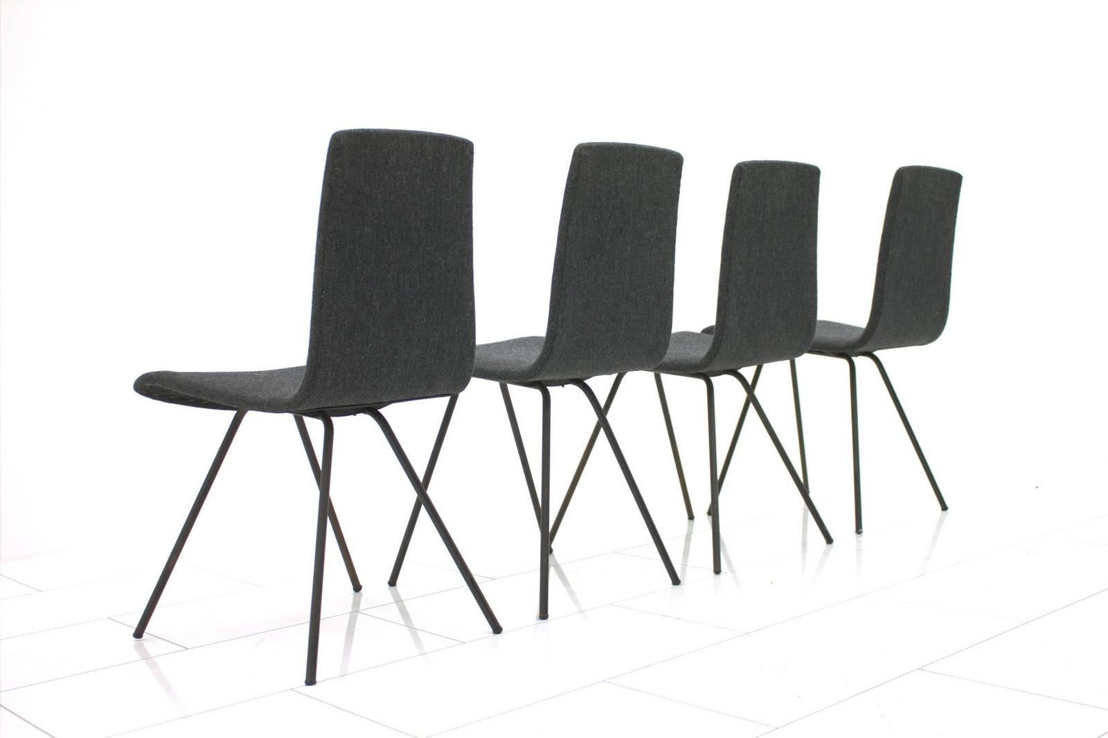 Mid-Century Modern Set of Four Dining Room Chairs by Hans Bellmann, Switzerland, 1952 For Sale