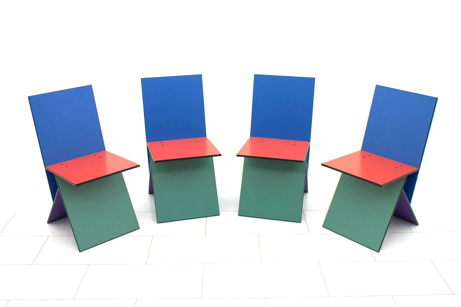 Late 20th Century Set of Four Verner Panton Vilbert Chairs, 1993