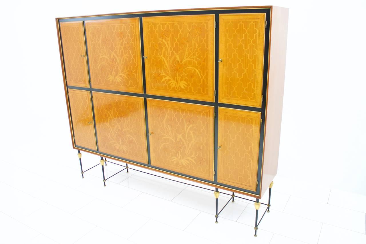 Mid-Century Modern Nice Highboard, Cabinet by Hans Wauer, 1950s For Sale