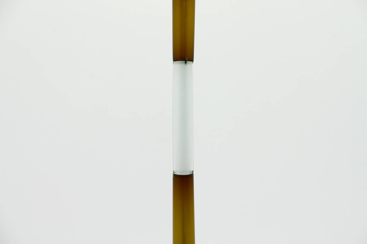 Metal Colored Glass Floor Lamp by Fulvio Bianconi, Venini & Co. Murano, Italy, 1950s For Sale