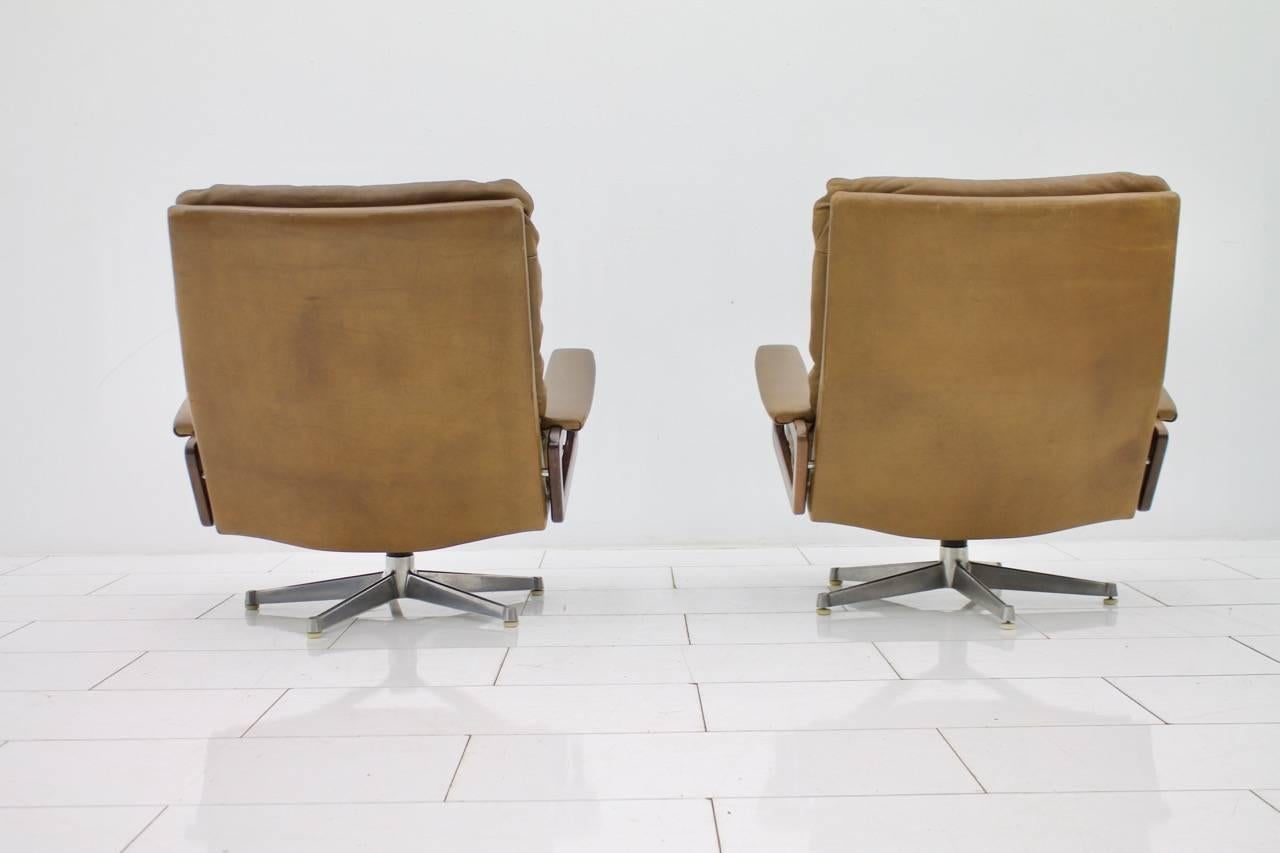 Mid-20th Century Pair of Lounge Chairs 'King' by André Vandenbeuck for Strässle Switzerland, 1965 For Sale