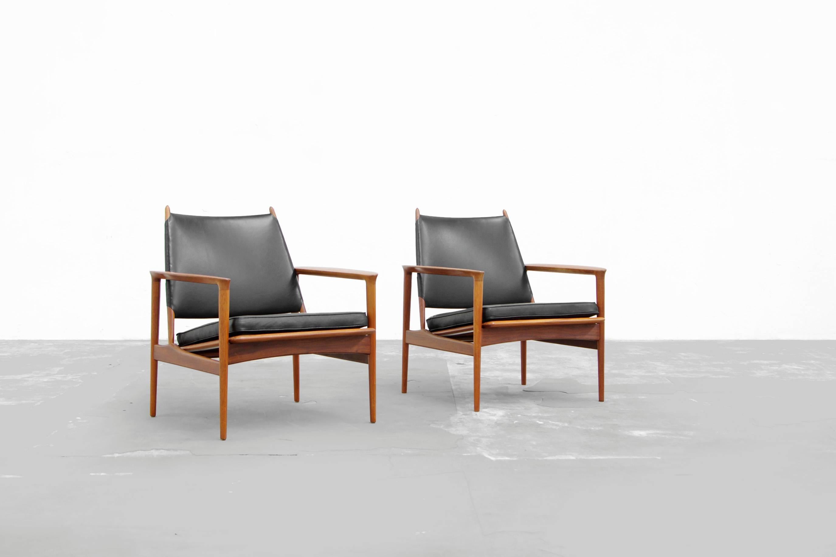 Danish Set of Teak Easy Chairs 