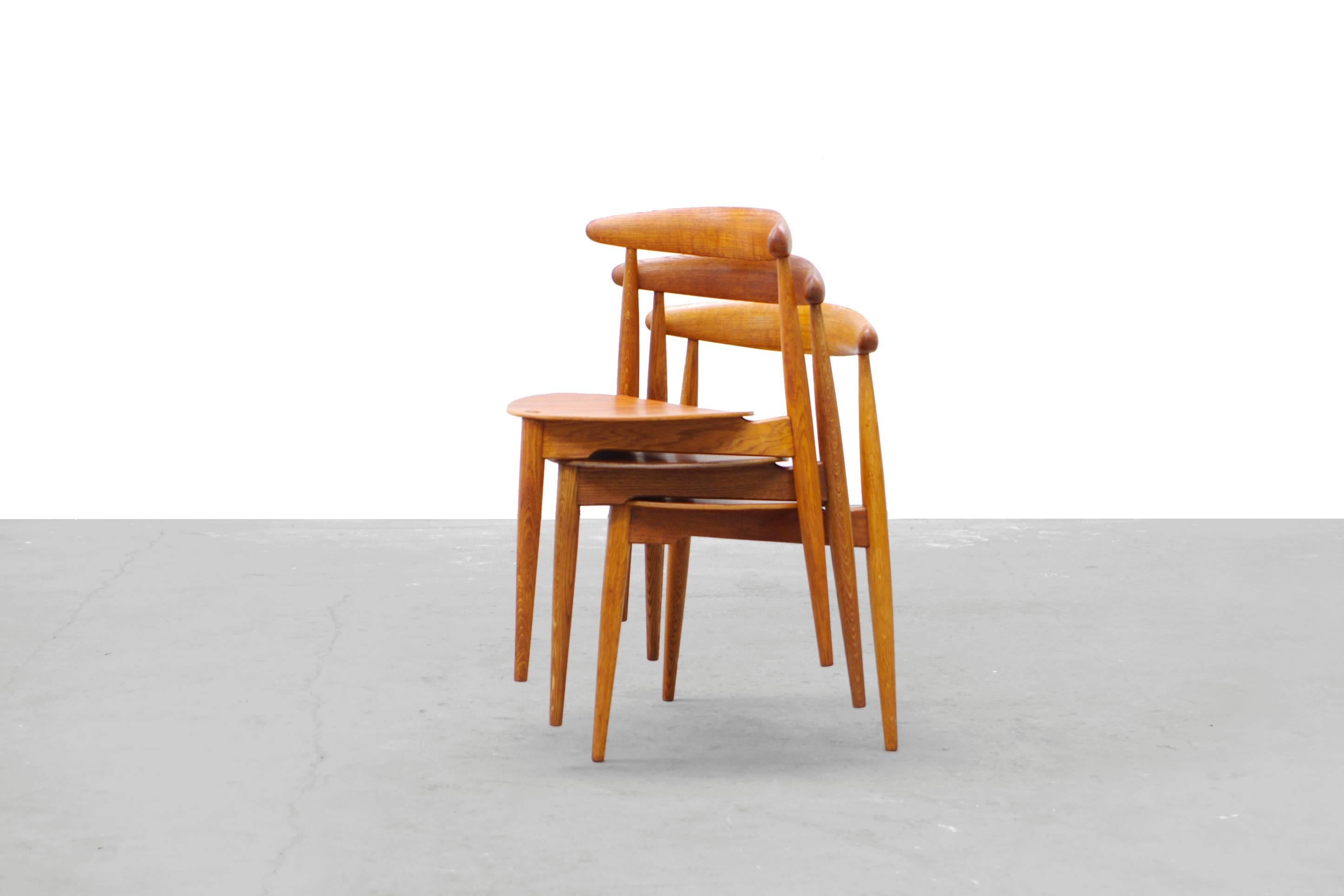 Teak Dining Group by Hans Wegner for Fritz Hansen FH 4103 Heart, 1952 1
