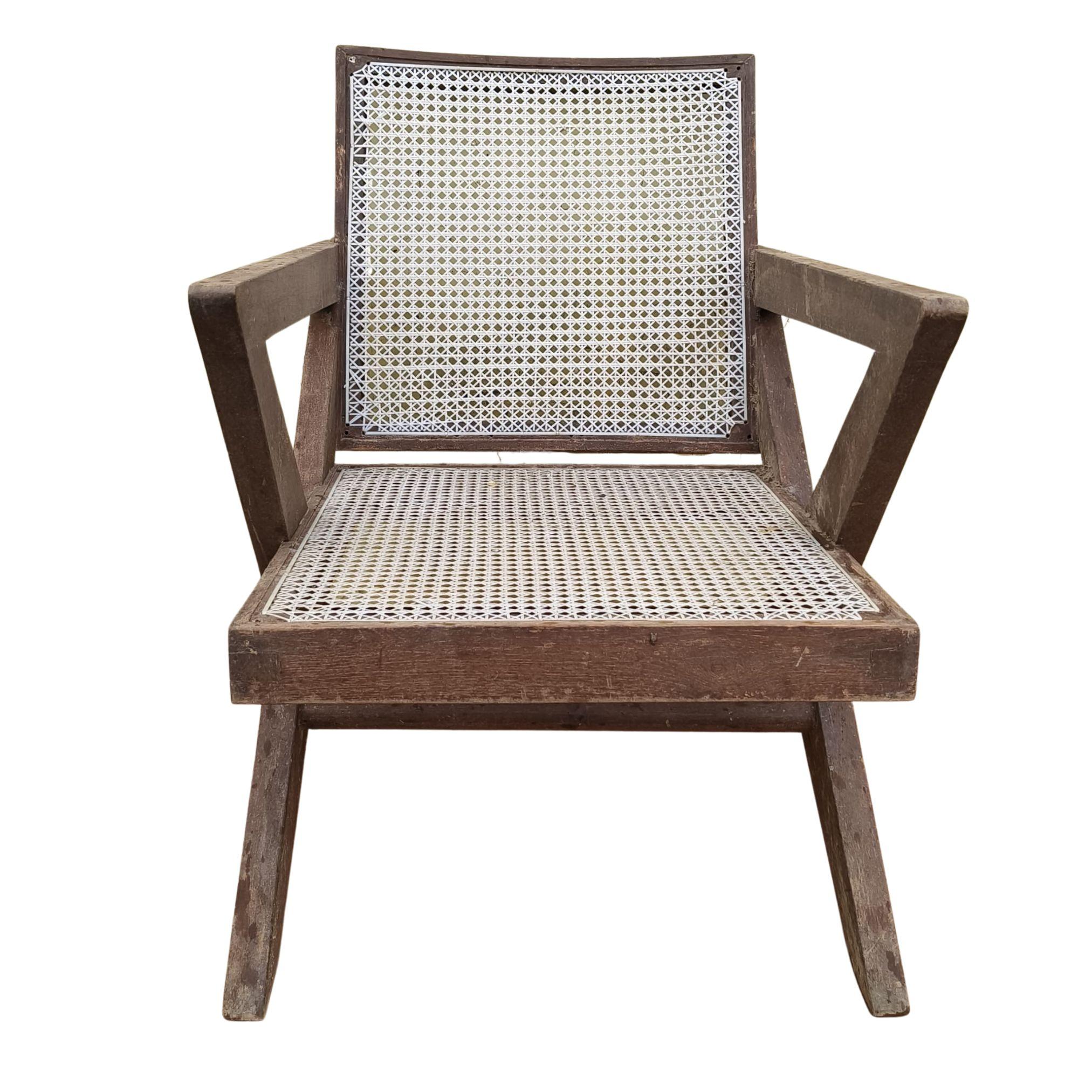 Un set de 2 authentiques Pierre Jeanneret  Chaises à pieds en X PJ-SI-45-A, Inde, années 1950 2