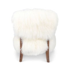 Scandinavian Lounge Chair in Walnut and Tibetan Sheepskin, Made in Denmark