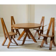 Set of 4 Pierre Chapo S45 'Chlacc' Dining Chairs, Made in France, 1979