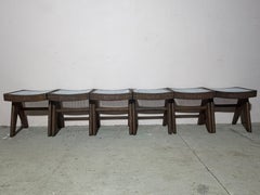 6er-Set Pierre Jeanneret PJ-SI-34-A Hocker, Chandigarh, Midcentury Modern, 19