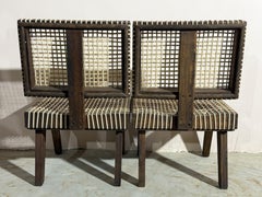 Pierre Jeanneret, set autentico di 2 rare poltrone da salotto, Chandigarh, 1956