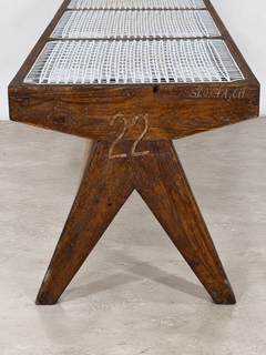 Banc authentique de Pierre Jeanneret, modèle PJ-SI-33-C, Chandigarh, Inde, années 1950