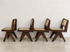 Pierre Jeanneret PJ-SI-25-A, Set aus sechs Esszimmerstühlen, Chandigarh, um 1958–59