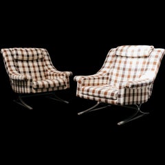 Coppia Poltrone Grand Prix Arflex Maurice Calka Anni 60 Tessuto Vintage Design