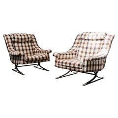 Coppia Poltrone Grand Prix Arflex Maurice Calka Anni 60 Tessuto Vintage Design