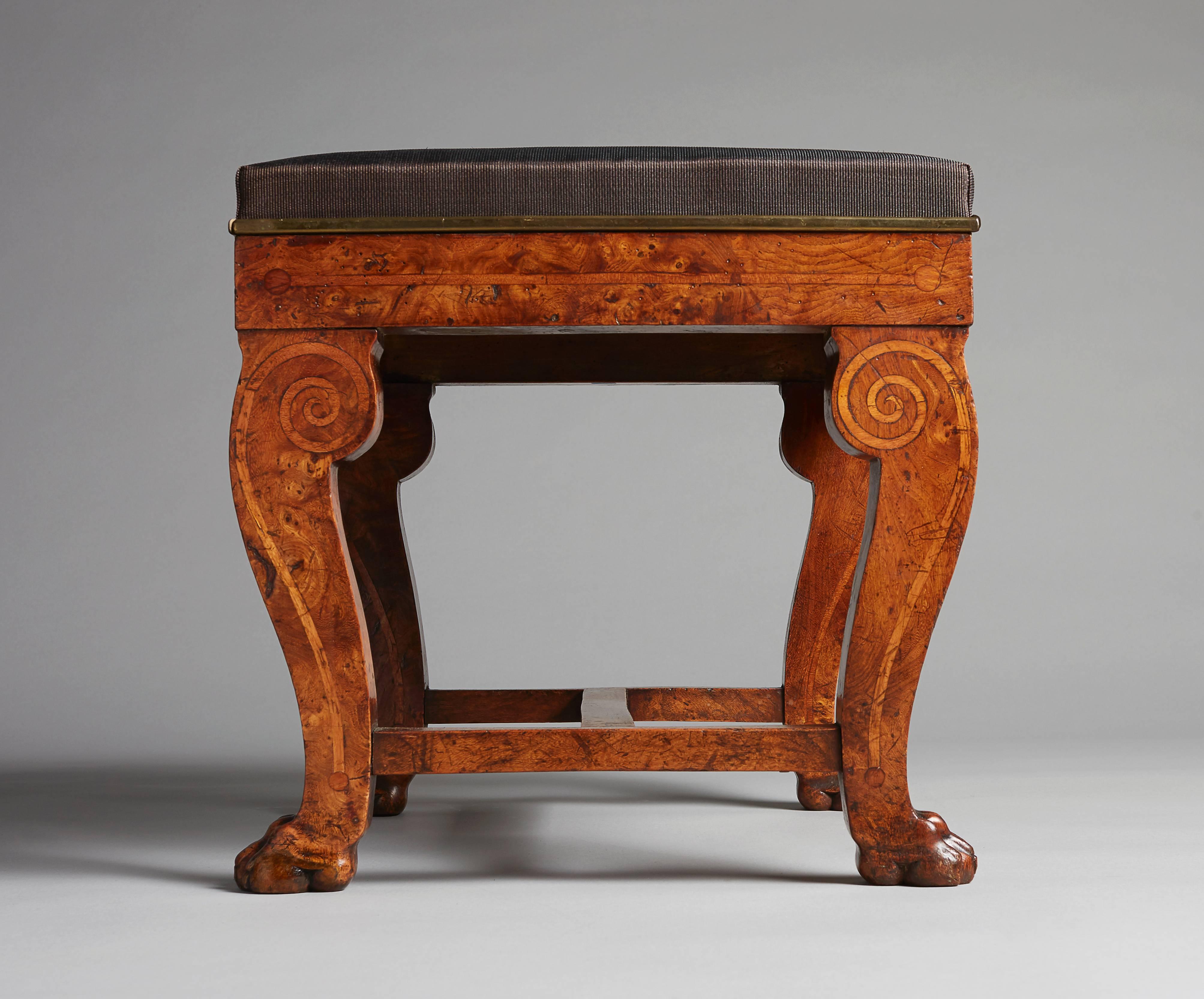 Elm Pair of Early 19th Century French Empire Tabouret Stools by Jacob-Desmalter