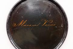 German Early 19th Century Lacquer Snuff Box by Stobwasser 'Mars and Venus'